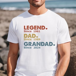 Legend Dad Grandad Shirt, Personalised Grandad T-shirt, Grandad Birthday Gift, Grandad Fathers Day, Grandpa Shirt Gift, New Grandad Shirt