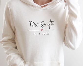 Honeymoon Hoodie, Couple Hoodie, Future Mrs Jumper, Bride To Be Hoodie, Personalised Hoodie, Mr and Mrs Top, Custom Hoodie, Matching Hoodie