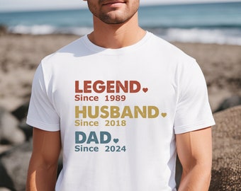 Legend Husband Dad Shirt, Father's Day Gift, Custom Dad T-shirt, Personalised Father Tee