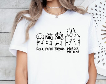 Cat Humor Shirt, Cat Paw Print Shirt, Sarcastic Cat Tee, Funny Cat T-shirt, Cat Parents Shirt, Rock Paper Scissors, Cat Scratch, Paw T-shirt