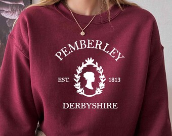 Pemberley 1813 Sweater, Pride and Prejudice Jane Austen Top, Elizabeth Bennet Sweater, Book Lovers Gift, Bookish Gifts, Funny Book Jumper