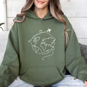 World Map Travel Hoodie, Travel Hoodie, Adventure Hoodie, Traveler Gift Hoodie, Road Trip Hoodie, Wanderlust Hoodie, Holiday Trip Hoodie