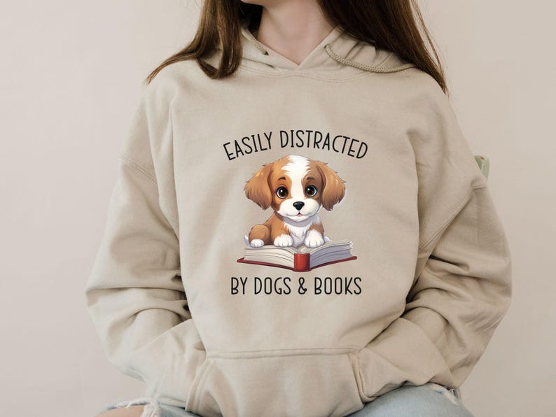 Dog Lover Hoodie, Book Lover Hoodie, Dog Christmas Gift, Dog Lovers Gift, Book Lovers Gift, Bookish Hoodie, Dog Mum Hoodie, Dog Owner Gift image 4