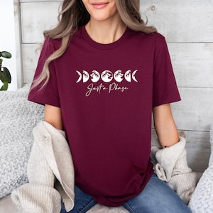 Moon Phases T-Shirt, Space Shirt, Astronomy Shirt, Moon Tee, Just A Phase T-shirt, Lunar Phases Shirt, Unisex Graphic Shirt image 3