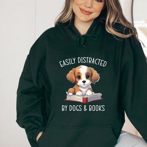 Dog Lover Hoodie, Book Lover Hoodie, Dog Christmas Gift, Dog Lovers Gift, Book Lovers Gift, Bookish Hoodie, Dog Mum Hoodie, Dog Owner Gift image 2