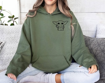 Star Wars Hoodie, Baby Yoda Hoodie, The Mandalorian Hoodie, Grogu Hoodie, Movie Lovers Hoodie, Matching Family Hoodie, Galaxy Edge Hoodie