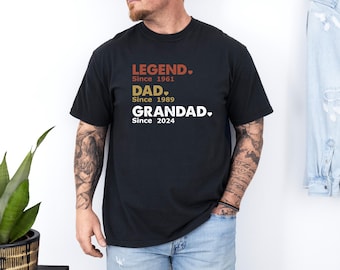 Comfort Colors® Legend Dad Grandad Shirt, Personalised Grandad T-shirt, Custom Grandpa Tee, Grandad Birthday Gift