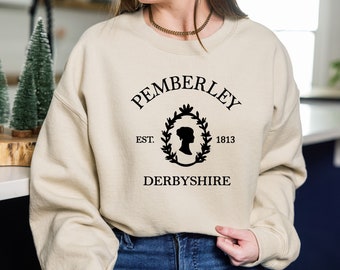 Pemberley 1813 Sweater, Pride and Prejudice Jane Austen Top, Elizabeth Bennet Sweater, Book Lovers Gift, Bookish Gifts, Funny Book Jumper