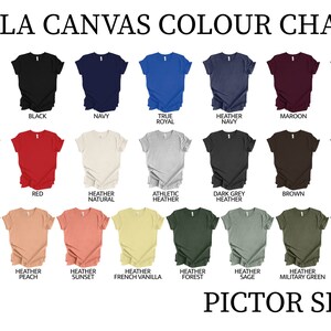 the color chart for the bella canvas color chart
