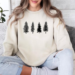 Pine Tree Sweatshirt, Evergreen Tree Sweater, Camping Sweatshirt, Travel Sweater, Gift for Nature Lover, Unisex Hiking Top, Forest Sweater image 3