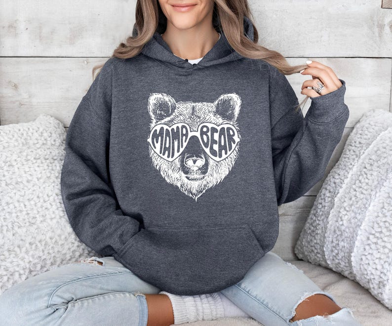 Mama Bear Hoodie, Mama Bear Set, Mothers Day Hoodie, Bear Family Hoodie, New Mum Gift, Baby Shower Gift, Mum Hoodie, Cute Mama Hoodie image 2