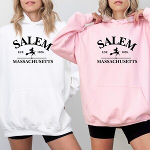 Salem Massachusetts Hoodie, Salem Witches Jumper, Witch Hoodie, Women Halloween Jumper, Girly Halloween Gift, Halloween Party, Salem Hoodie image 2
