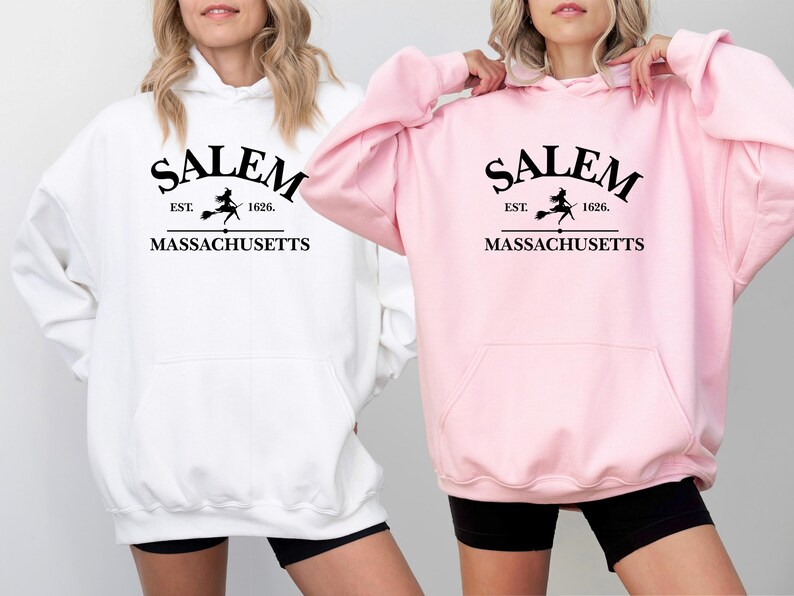 Salem Massachusetts Hoodie, Salem Witches Jumper, Witch Hoodie, Women Halloween Jumper, Girly Halloween Gift, Halloween Party, Salem Hoodie image 2