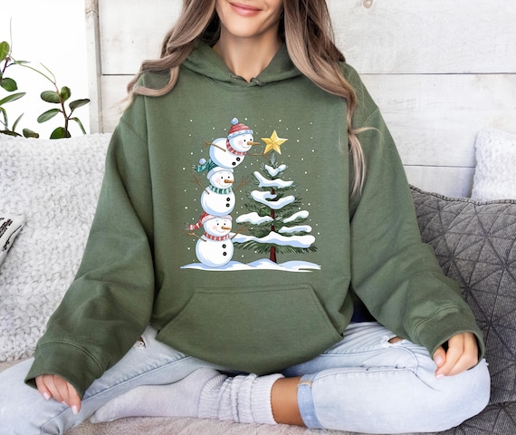 Christmas Snowman Hoodie, Cute Snowman Hoodie, Winter Hoodie, Family Holiday Hoodie, Funny Christmas Gift, Christmas Matching Hoodie