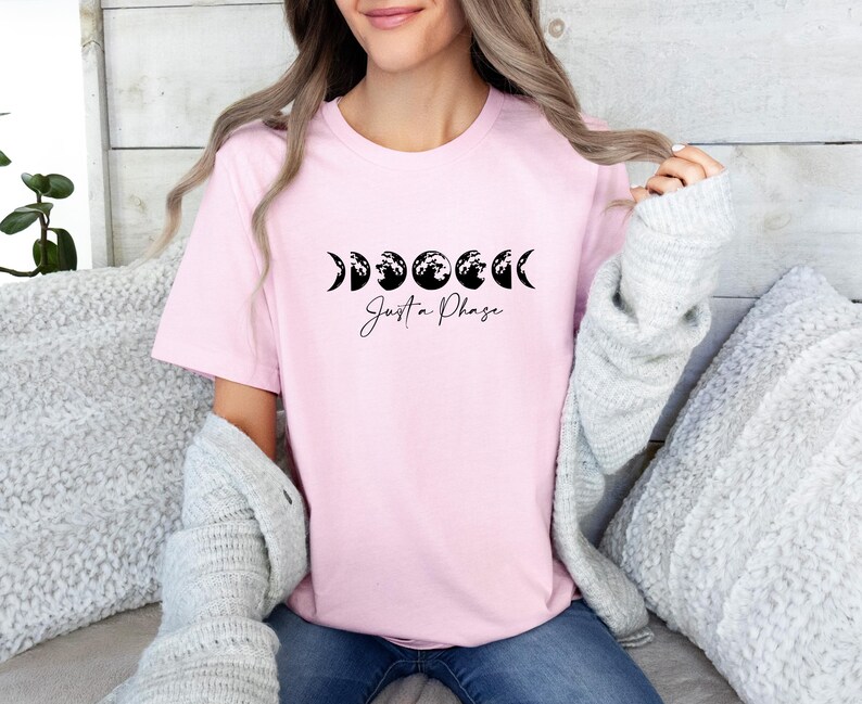 Moon Phases T-Shirt, Space Shirt, Astronomy Shirt, Moon Tee, Just A Phase T-shirt, Lunar Phases Shirt, Unisex Graphic Shirt image 6