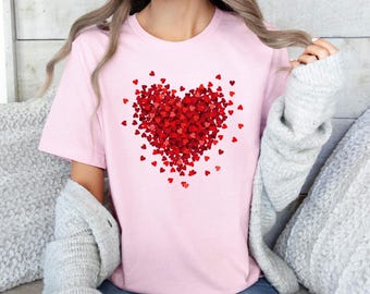 Valentine Shirt, Cute Heart Shirt, Valentine Day Tee, Couple Matching Gift Tee, Love Heart Shirt, Cute Woman T-shirt, Love Shirt, XOXO Shirt