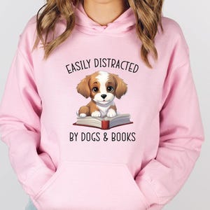 Dog Lover Hoodie, Book Lover Hoodie, Dog Christmas Gift, Dog Lovers Gift, Book Lovers Gift, Bookish Hoodie, Dog Mum Hoodie, Dog Owner Gift image 1