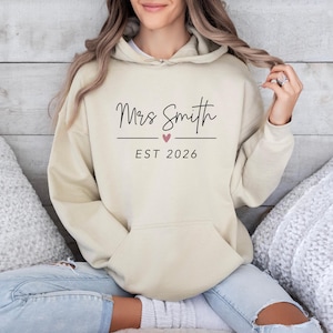 Future Mrs Hoodie, Mr and Mrs Jumper, Honeymoon Hoodie, Couple Hoodie, Bride To Be Gift, Personalised Hoodie, Custom Hoodie, Matching Couple