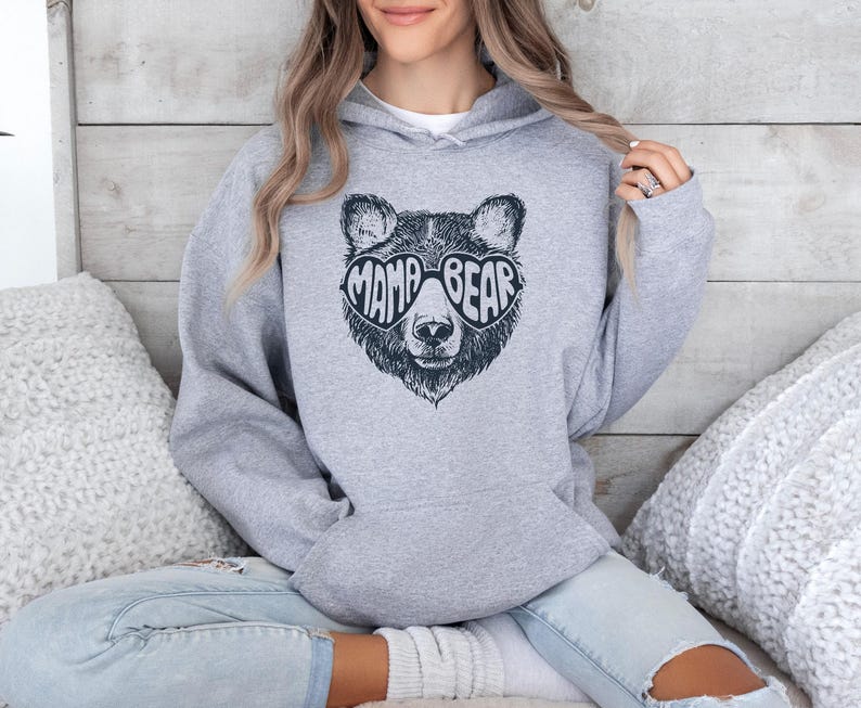 Mama Bear Hoodie, Mama Bear Set, Mothers Day Hoodie, Bear Family Hoodie, New Mum Gift, Baby Shower Gift, Mum Hoodie, Cute Mama Hoodie image 3