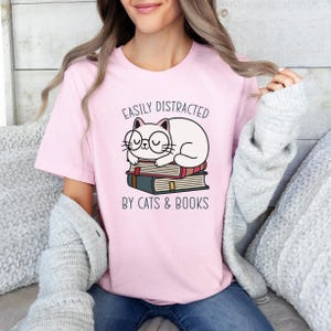 Book Lovers Shirt, Cat Lover Shirt, Bookish Gift, Cute Cat Tee, Cat and Books, Cat Lover Gift, Bookish Shirt, Funny Book Tee, Cat Mum Gift