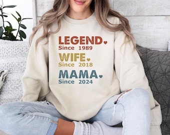 Legend Wife Mama Sweater, Personalised Mama Sweater, Custom Mum Sweater, Mothers Day Sweater, Mommy Sweater, Wife Sweater, Mothers Day Gift