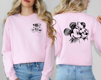 Personalized Mickey And Minnie Sweater, Couple Disney Back and Front Sweater, Matching Sweater, Lovely Cute Couples Gift, Valentine Day Gift