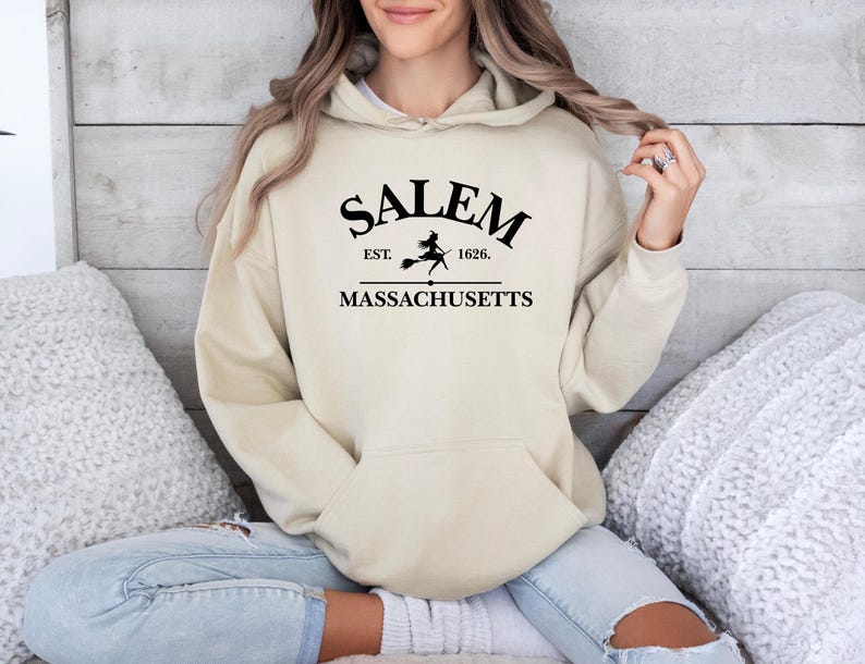Salem Massachusetts Hoodie, Salem Witches Jumper, Witch Hoodie, Women Halloween Jumper, Girly Halloween Gift, Halloween Party, Salem Hoodie image 5