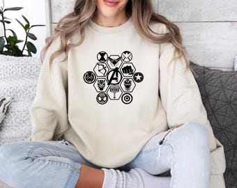 Avengers Marvel Sweater, Marvel Icons Sweater, Avengers Assemble Sweater, Superhero Sweater, Disney Avengers Fan Gift, Avengers Eras Jumper