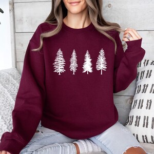 Pine Tree Sweatshirt, Evergreen Tree Sweater, Camping Sweatshirt, Travel Sweater, Gift for Nature Lover, Unisex Hiking Top, Forest Sweater image 6