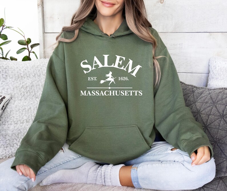 Salem Massachusetts Hoodie, Salem Witches Jumper, Witch Hoodie, Women Halloween Jumper, Girly Halloween Gift, Halloween Party, Salem Hoodie image 3