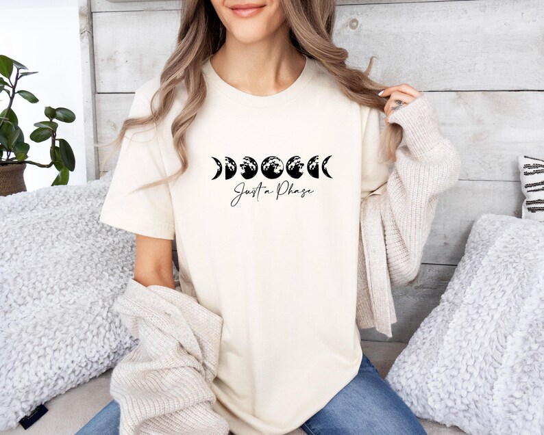 Moon Phases T-Shirt, Space Shirt, Astronomy Shirt, Moon Tee, Just A Phase T-shirt, Lunar Phases Shirt, Unisex Graphic Shirt image 7