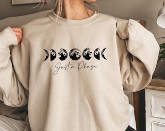 Just A Phase Sweater, Moon Phases Sweater, Astronomy Sweater, Moon Sweater, Lunar Phases Sweatshirt, Unisex Space Sweater, Eclipse Sweater