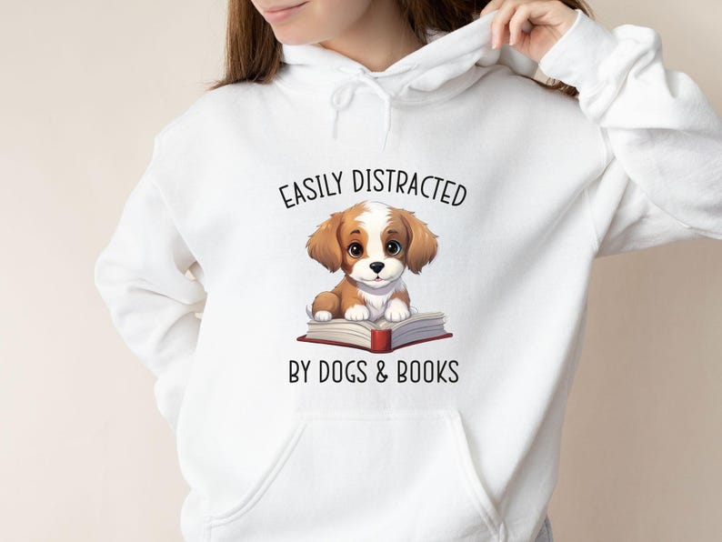 Dog Lover Hoodie, Book Lover Hoodie, Dog Christmas Gift, Dog Lovers Gift, Book Lovers Gift, Bookish Hoodie, Dog Mum Hoodie, Dog Owner Gift image 5