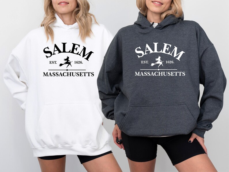 Salem Massachusetts Hoodie, Salem Witches Jumper, Witch Hoodie, Women Halloween Jumper, Girly Halloween Gift, Halloween Party, Salem Hoodie image 4