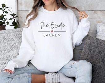 Bride Sweatshirt, Bridesmaid Sweater, Wedding Sweatshirt, Honeymoon Sweater, Bridal Party Gift, Bachelorette Jumper, Bride To Be, Hen Party