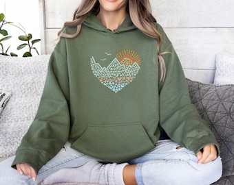 Nature Lover Hoodie, Mountain Hoodie, Earth Day Hoodie, Environmental Hoodie, Sunset Hoodie, Hiking Hoodie, Wilderness Top, Kindness Planet