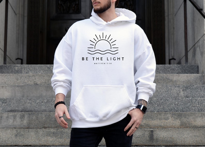 Sunshine Hoodie, Christian Hoodie, Religious Hoodie, Summer Jumper, Be The Light Hoodie, Faith Hoodie, Church Hoodie, Bible Verse Hoodie image 3