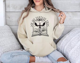 Romantasy Reader Hoodie, Dragon Hoodie, In My Fantasy Era Hoodie, Fantasy Reader Hoodie, Bookish Hoodie, Book Lovers Hoodie, Book Worm Top