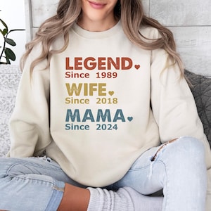 Legend Wife Mama Sweater, Personalised Mama Sweater, Custom Mum Sweater, Mothers Day Sweater, Mommy Sweater, Wife Sweater, Mothers Day Gift