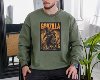 Dinosaur Sweatshirt, Giant Dinosaur Sweater, Dad Christmas Sweater Gift, Monster Sweatshirt, Movie Lover Sweater, Monster Animal Sweater