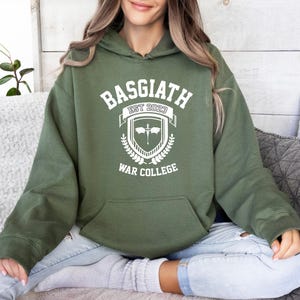 Basgiath War College Hoodie, Fourth Wing Hoodie, Dragon Rider Hoodie, Bookish Jumper Gift, Violet Sorrengail, Xaden Riorson, Riders Quadrant image 1