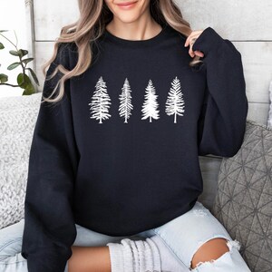 Pine Tree Sweatshirt, Evergreen Tree Sweater, Camping Sweatshirt, Travel Sweater, Gift for Nature Lover, Unisex Hiking Top, Forest Sweater image 4