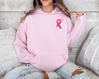 Breast Cancer Awareness Hoodie, Pink Ribbon Hoodie, Cancer Fighter Hoodie, Cancer Warrior Jumper, In October We Wear Pink, Cancer Survivor