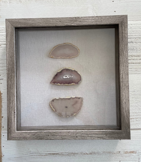 Cream Agate Stone Shadowbox Frame, 10x10 Wall Art