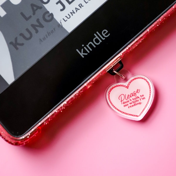 Please Don't Talk To Me While I'm Reading Kindle Charm, USB Plug Charm, Phone Charm, Kindle Accessories, Bookish Gifts, Ipad Charm