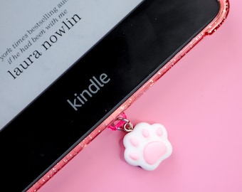 Cat Paw Kindle Charm, USB Charm Kindle Charm, Phone Charm, Kindle Accessories, Bookish Gifts, Ipad Charm, Dust Plug