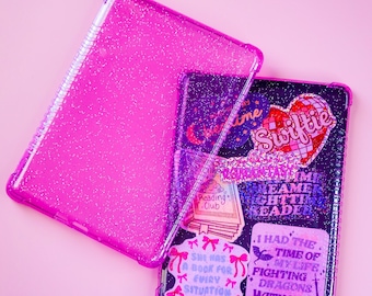 Purple Glitter Kindle Paperwhite Case, Transparent Purple Glitter Case, Kindle Case, All New Kindle 11th Generation 2022 Case 6.8