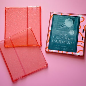 Pink Glitter Kindle Oasis Case, Kindle Oasis, Pink Kindle Case, Transparent Pink Kindle Oasis Case 7"