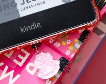 In My Girly Bookish Era Kindle Charm, USBC Charm Kindle Charm, Phone Charm, Kindle Accessories, Bookish Gifts, Ipad Charm, Pink Bow