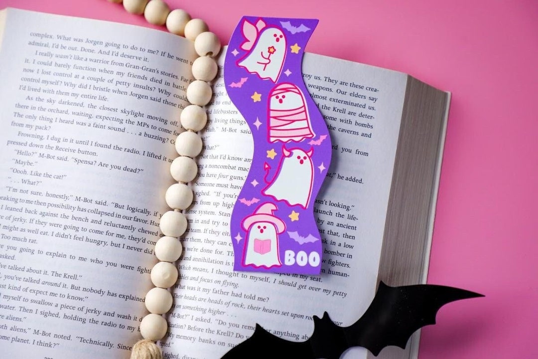 Boo Wavy Bookmark, Cute and Spooky Halloween Bookmark, Bookish Gifts ...